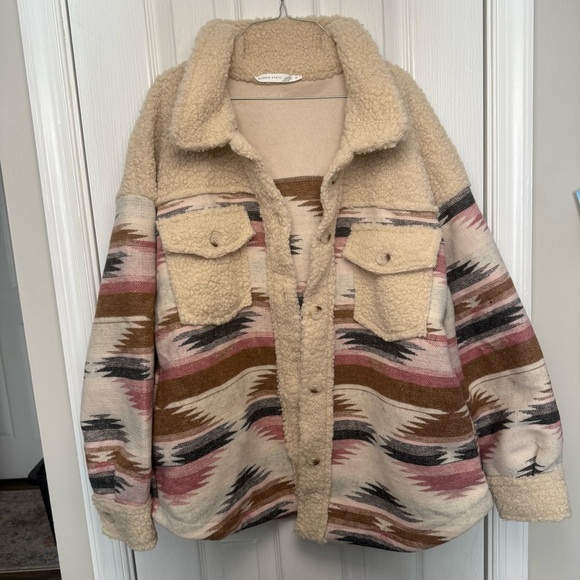 Altar'd State Jackets & Blazers - Altar'd State Multicolor Sherpa Jacket